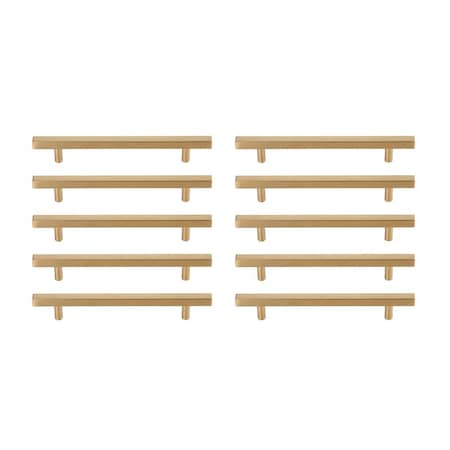 Elegant Decor 6.31 in. Dior Multipack Center To Center Bar Pull, Brass, 10PK PL402-6-BR-10PK